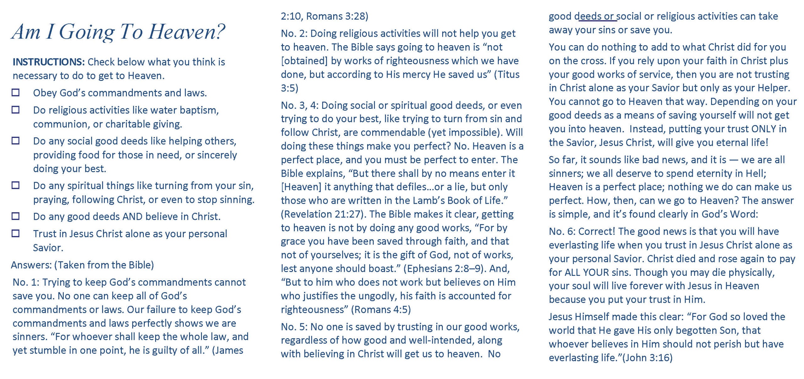 Am I Going to Heaven?
